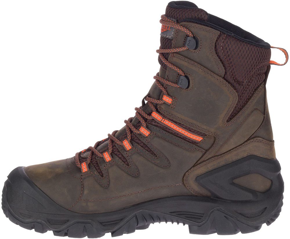 Merrell Vandrestøvler Herre - Strongfield Læder 8\" Thermo Waterproof Comp Toe Wide Width - Brune - S